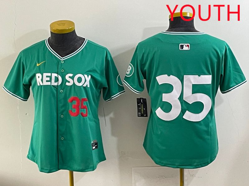 Youth 2025 Boston Red Sox 35 No Name Dark Green Joint Name Nike MLB Jersey style 2